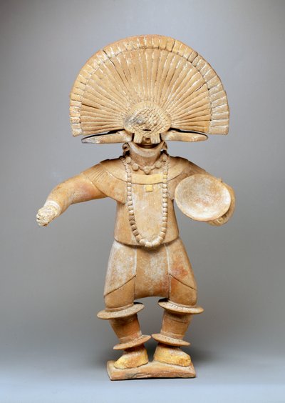 Dancer with headdress by Mesoamerican